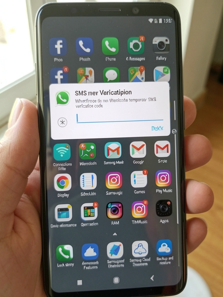 Tela de celular exibindo pedido de verificação por SMS para cadastro no WhatsApp.