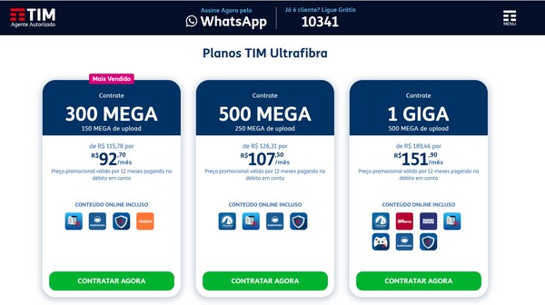 Contato TIM Fixo e Internet