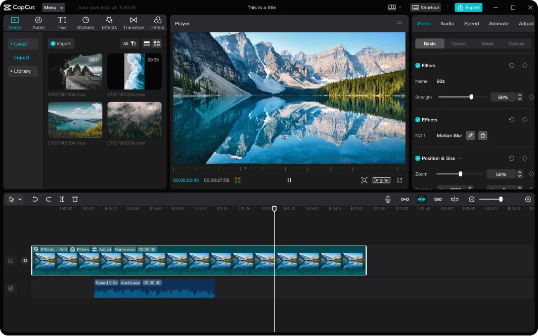 aplicativo de edição de vídeo com IA