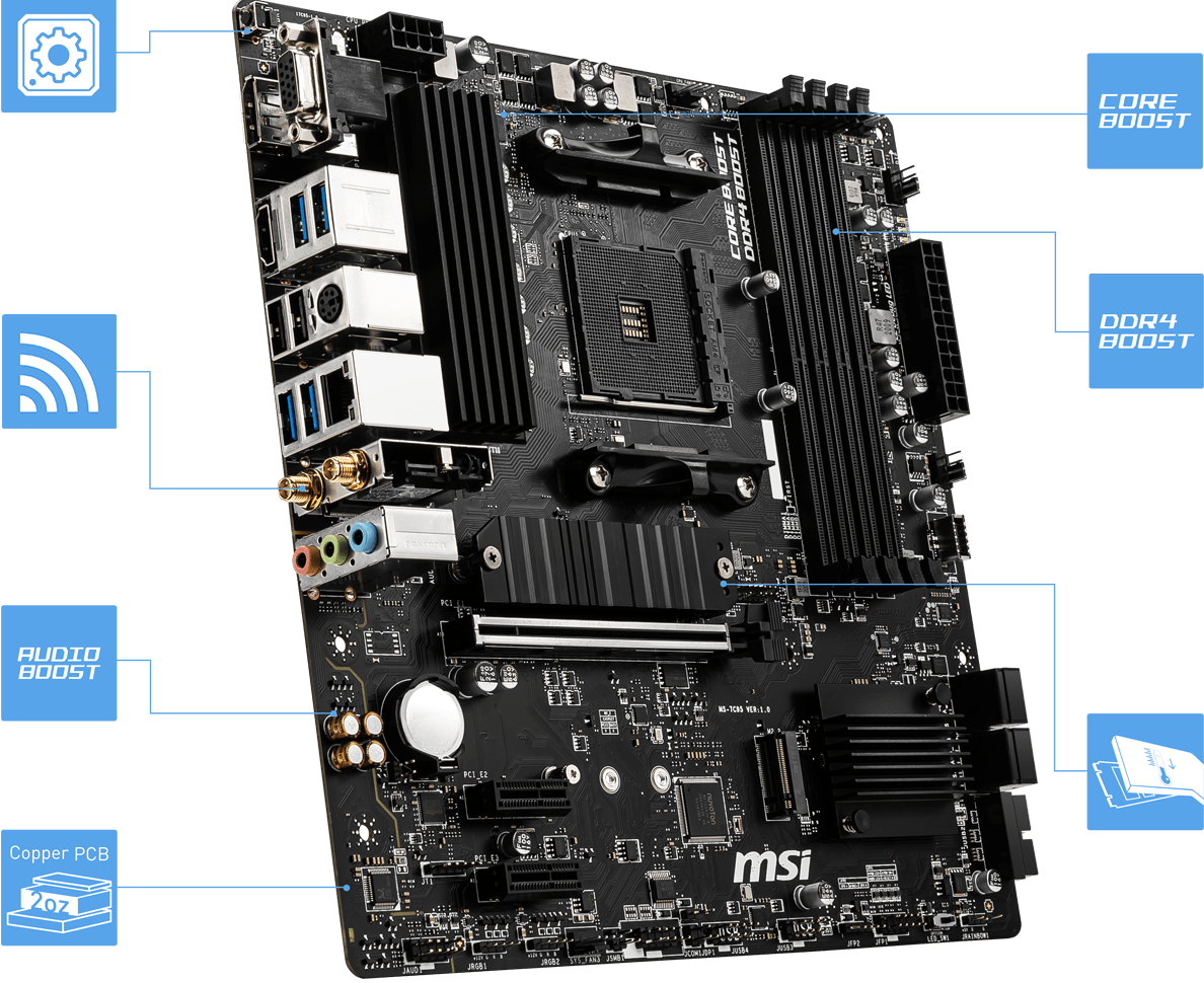 Placa Mãe MSI B550M PRO-VDH WIFI