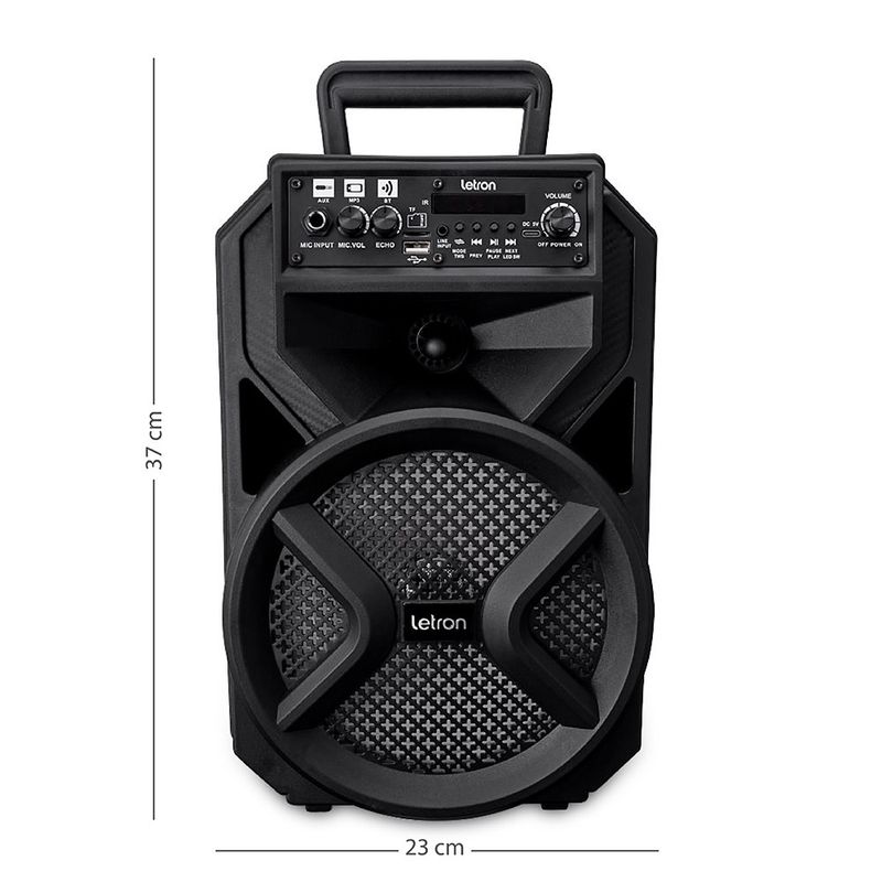 caixa de som karaoke com microfone