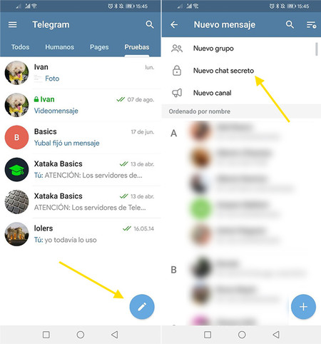 telegram chat secreto