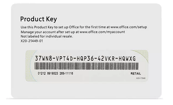 product key microsoft 365