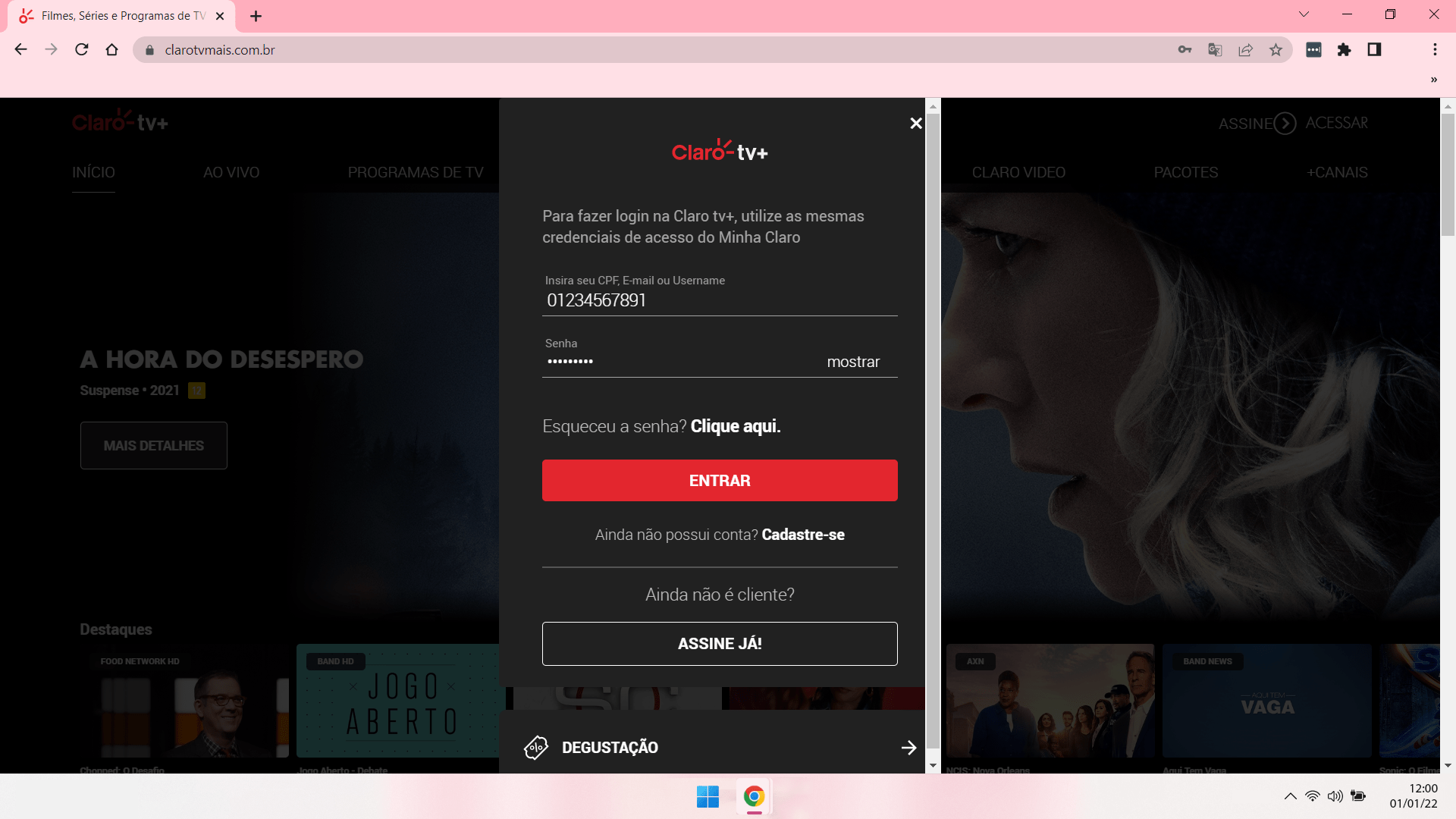 claro tv+ mais login