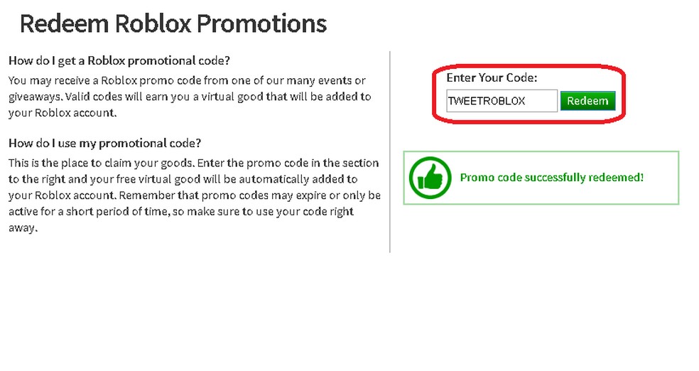 como resgatar códigos roblox