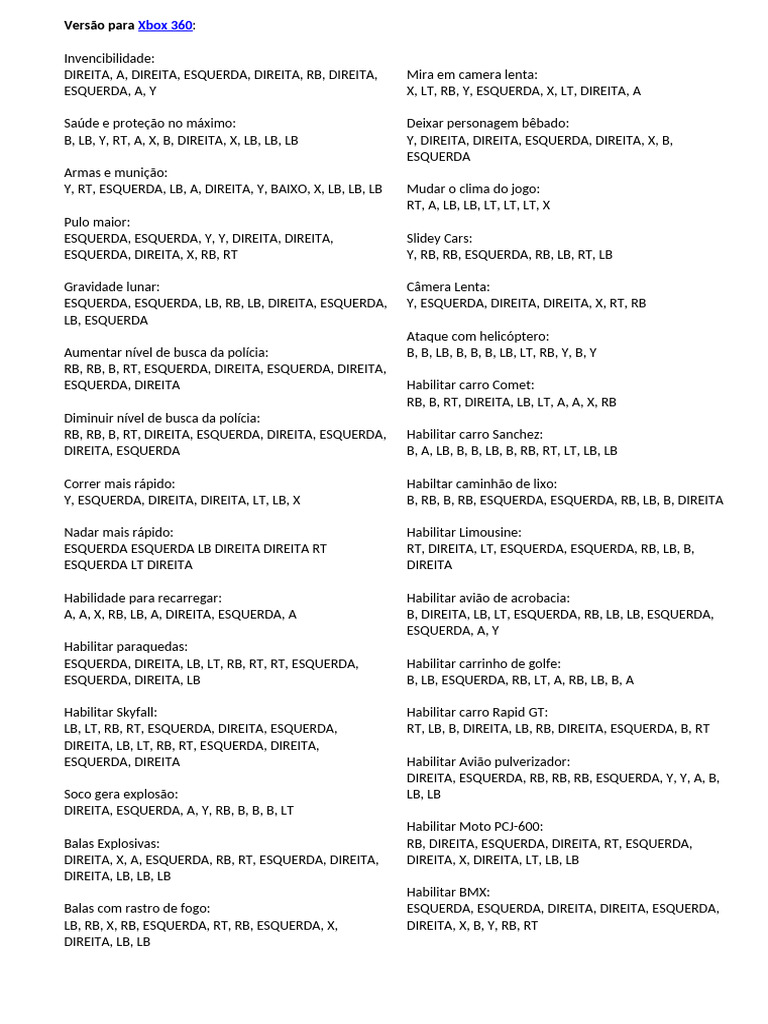 codigo gta 5 xbox 360