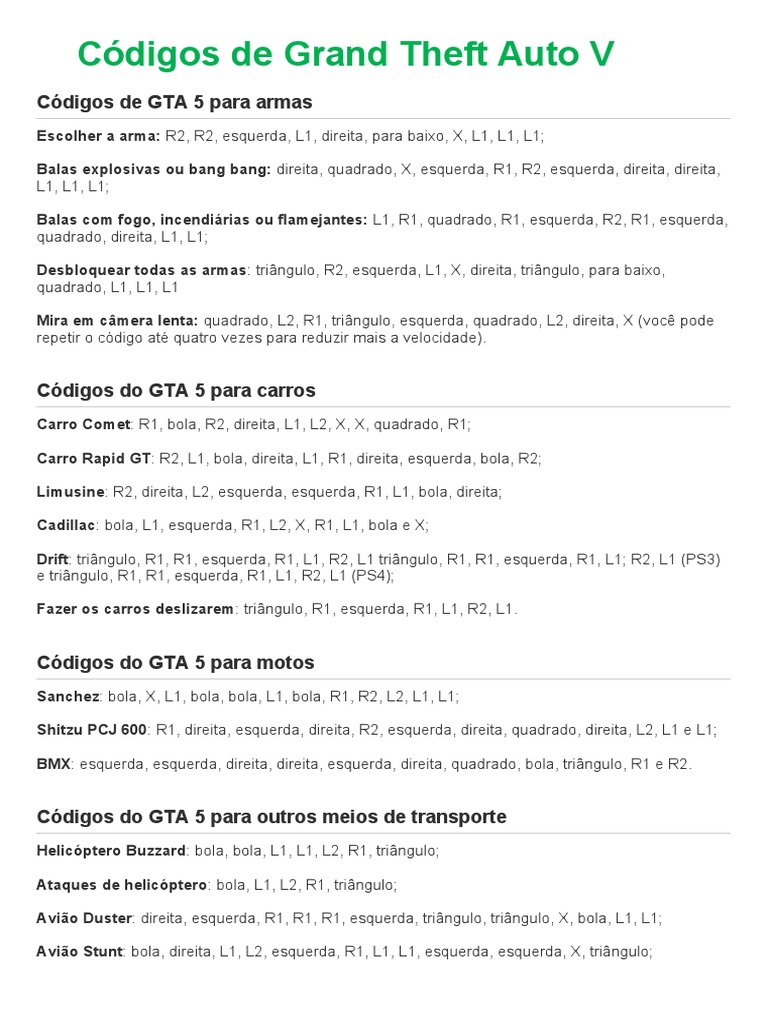 códigos de veículos especiais GTA V Xbox 360