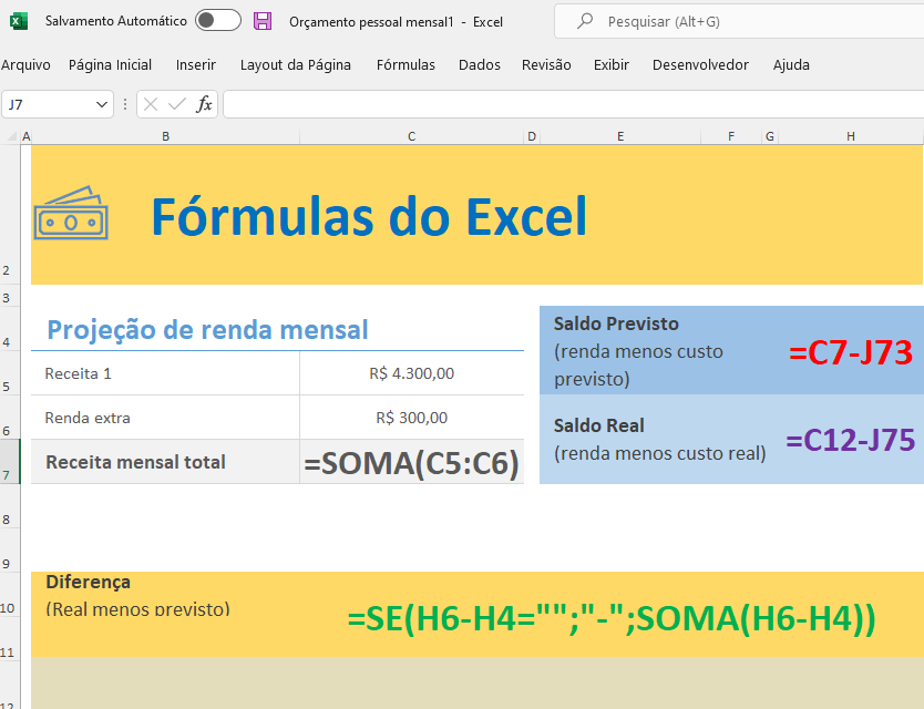 comandos excel atalhos
