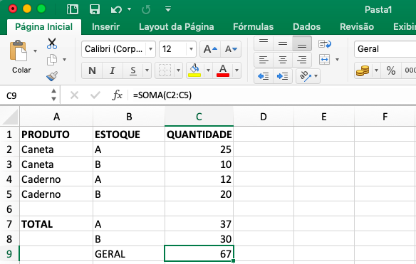 atalhos de teclado excel