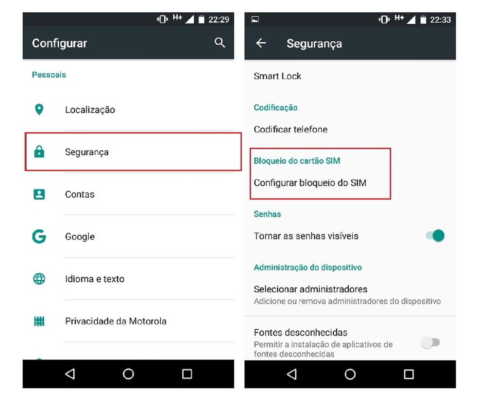 como achar o pin do celular