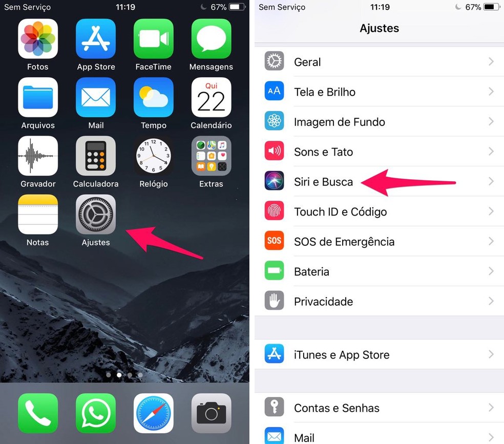 como ativar a siri