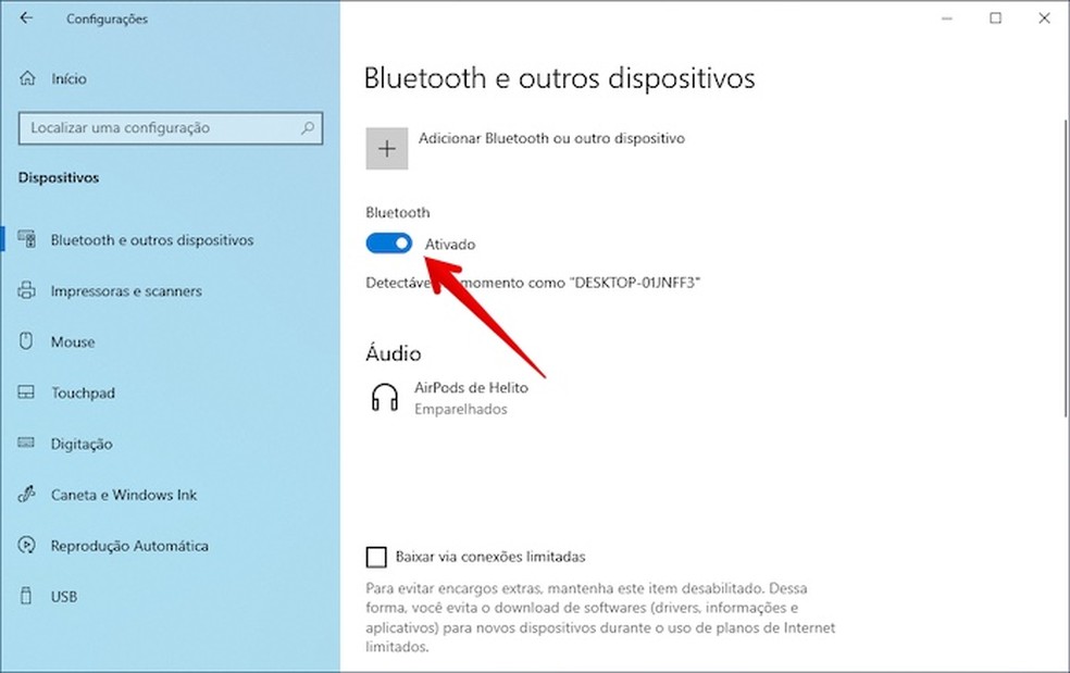 como ativar o bluetooth no windows
