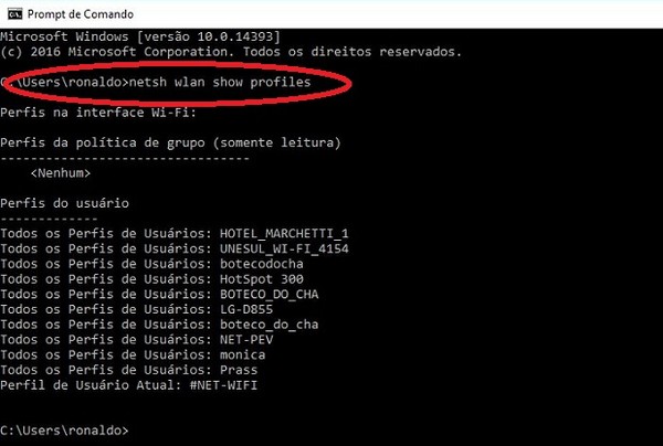 como descobrir a senha do wifi que estou conectado no pc