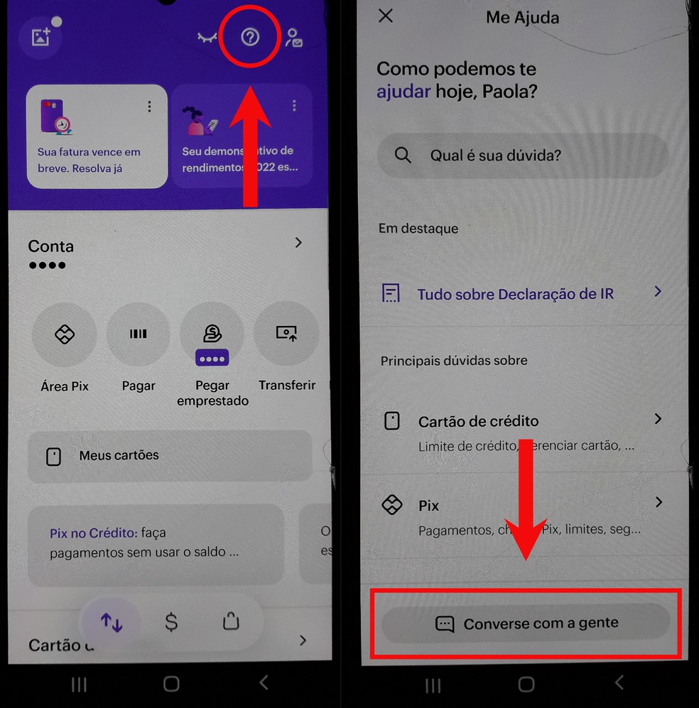 como entrar em contato com o nubank