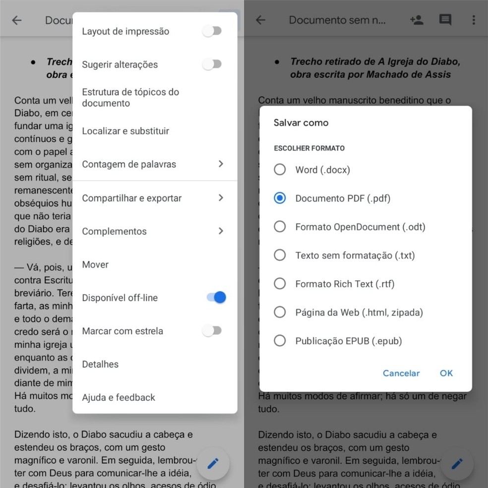 como fazer pdf no celular