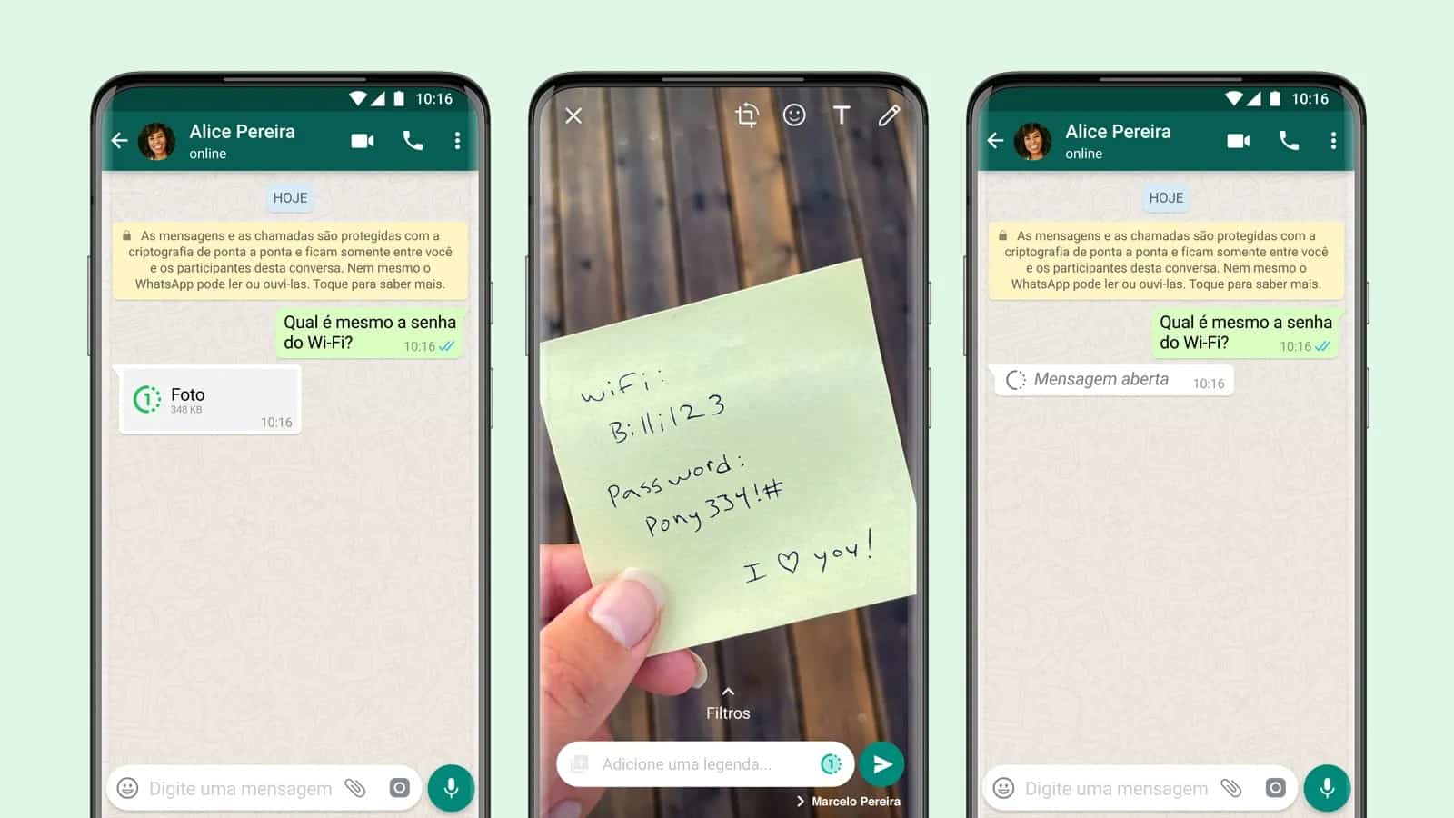 como mandar foto de visualização unica no whatsapp