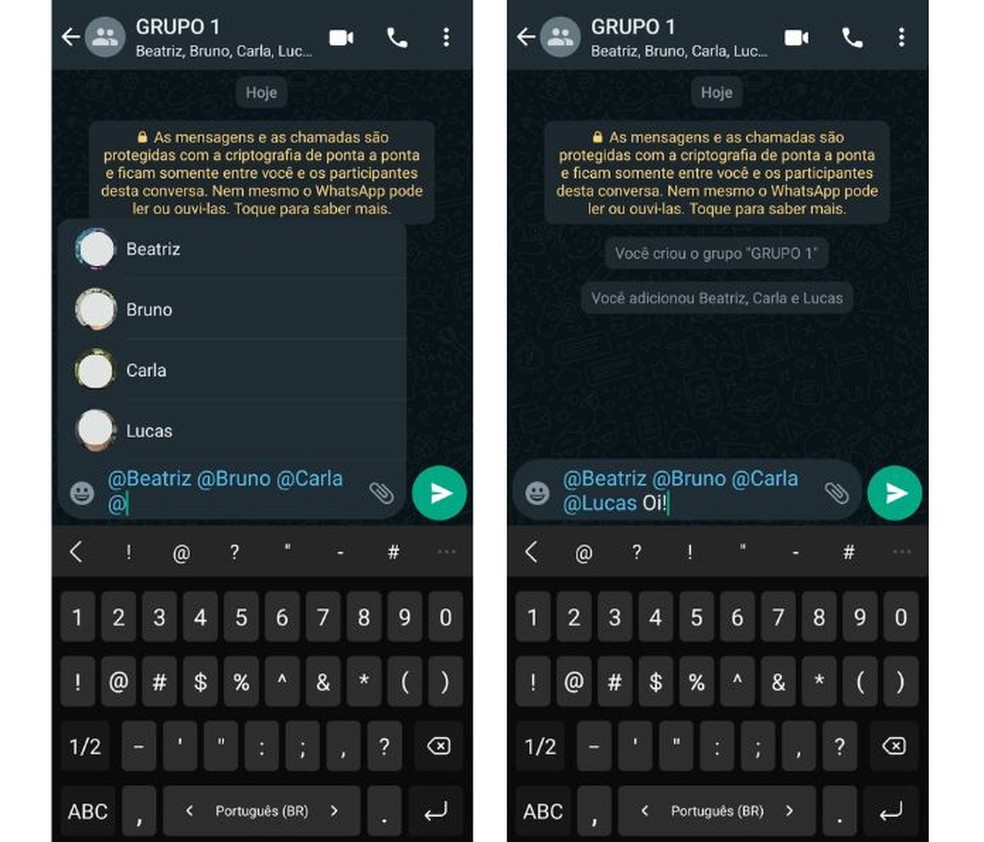 como marcar todos no grupo do whatsapp