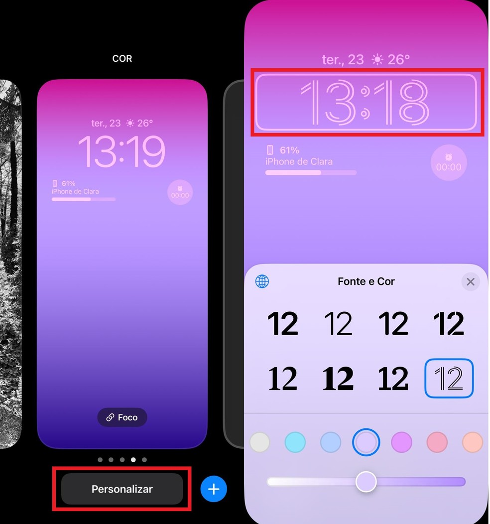 como mudar a fonte do celular