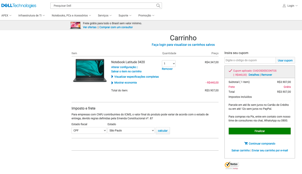 código promocional dell