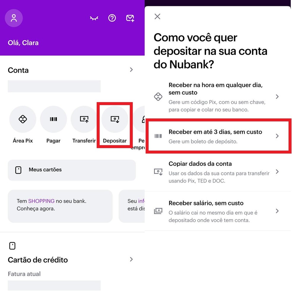 depositar dinheiro nubank