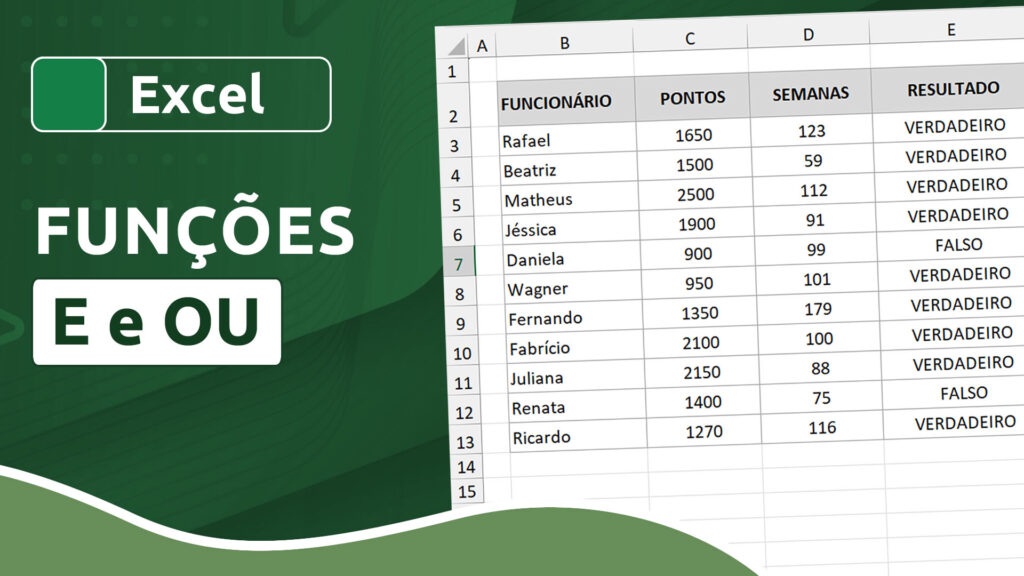 funções lógicas excel