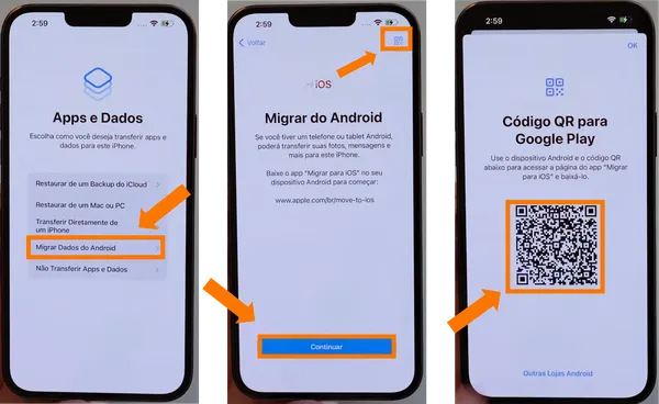 erros comuns ao migrar android para iphone