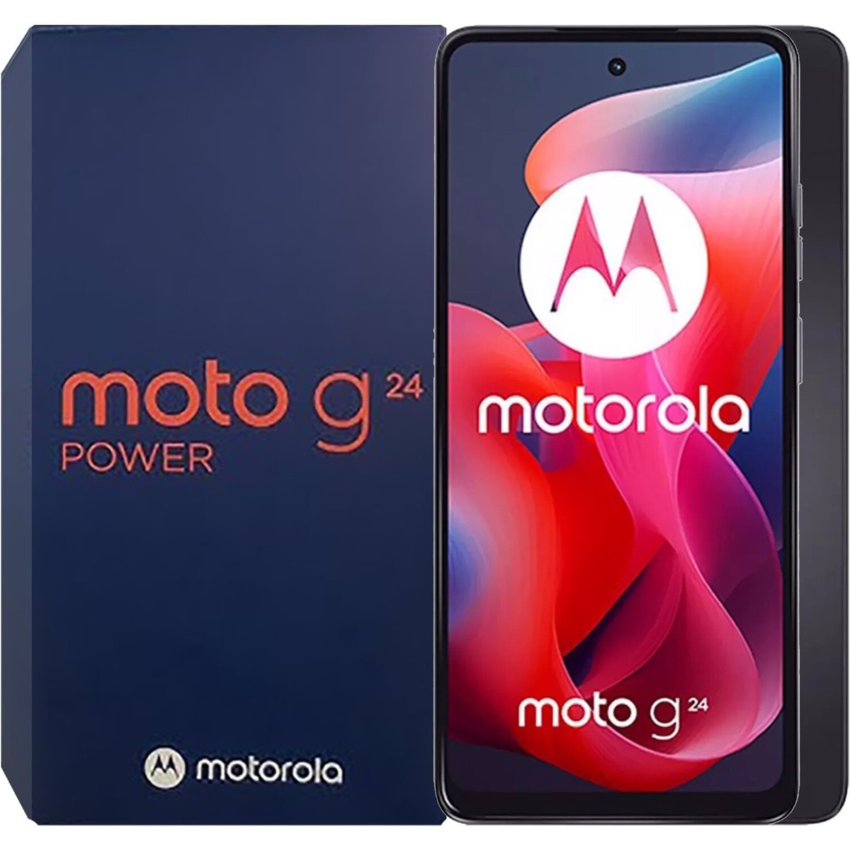 Moto G24 com diferentes cores (Rosa, Grafite, Carvão Fosco)