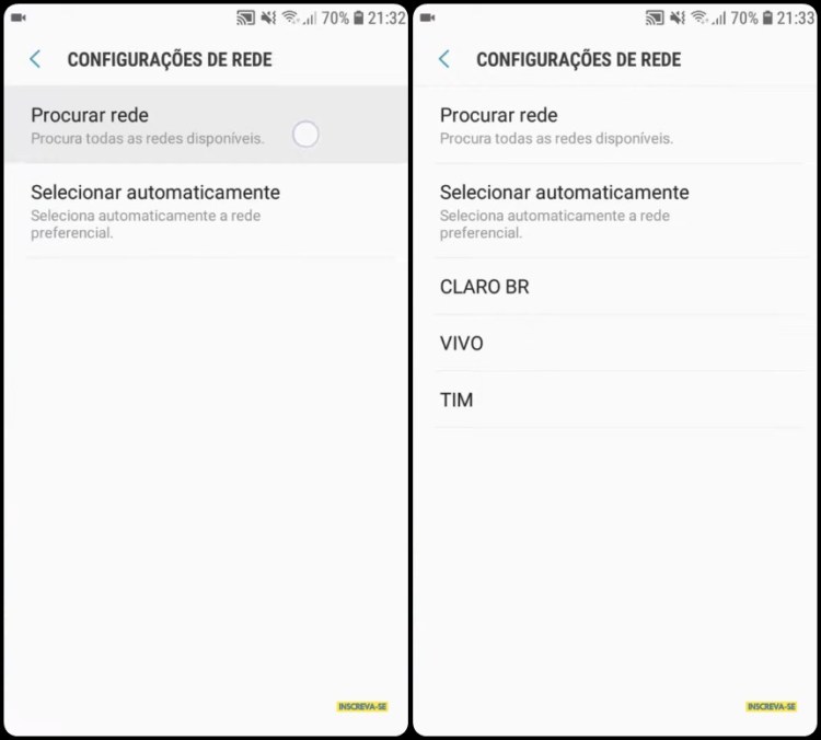 erro tim não registrado na rede