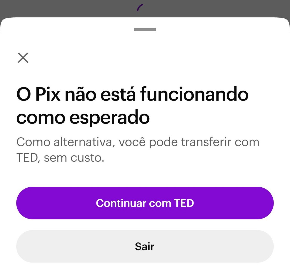 problemas com pix