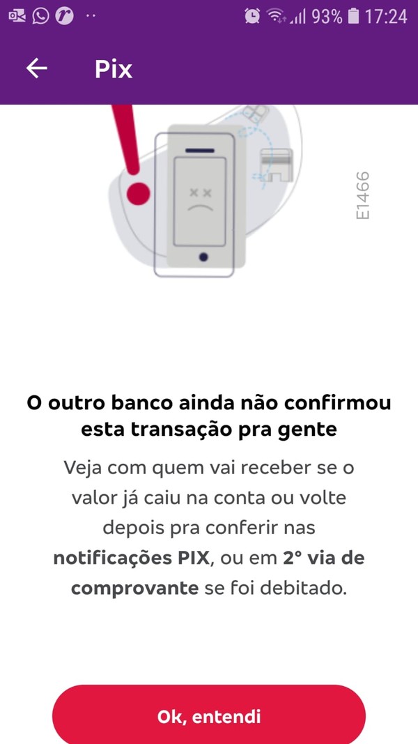 Nubank Pix fora do ar hoje