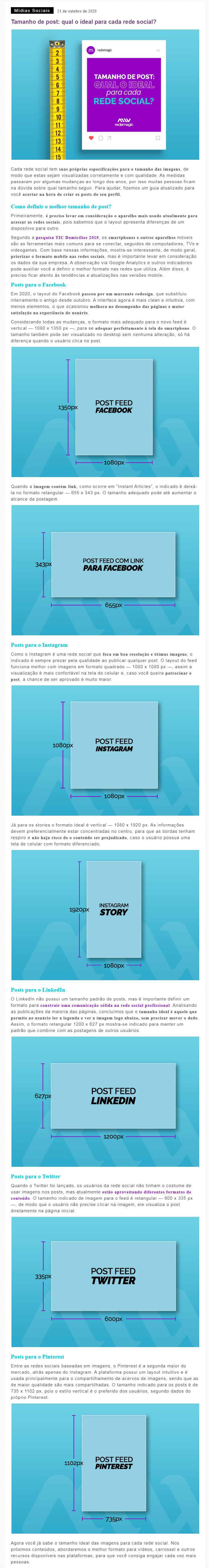 erros comuns no tamanho de posts do instagram