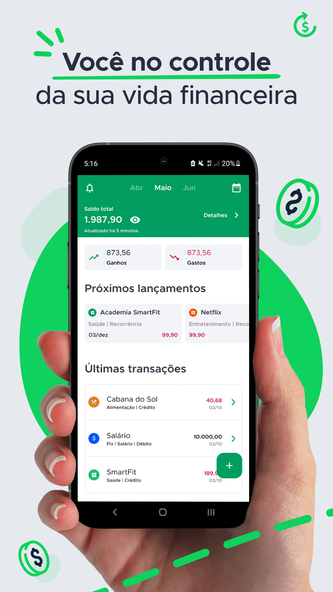 app de finanças pessoais