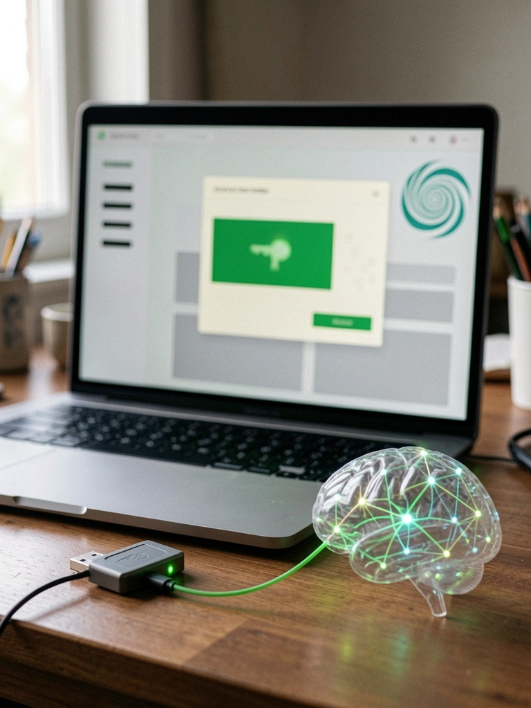 Chave digital conectada a um cérebro eletrônico com redes neurais