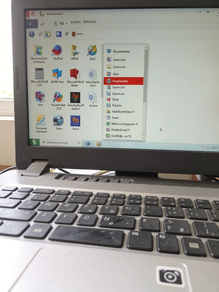 Teclado de notebook com a tecla Fn destacada e ícone de câmera visível.