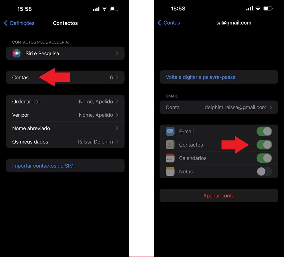 transferir agenda android para iphone