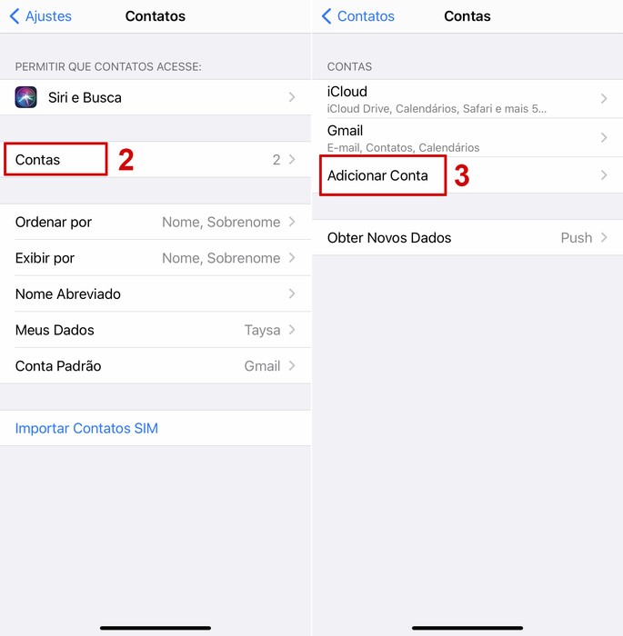 migrar para ios contatos