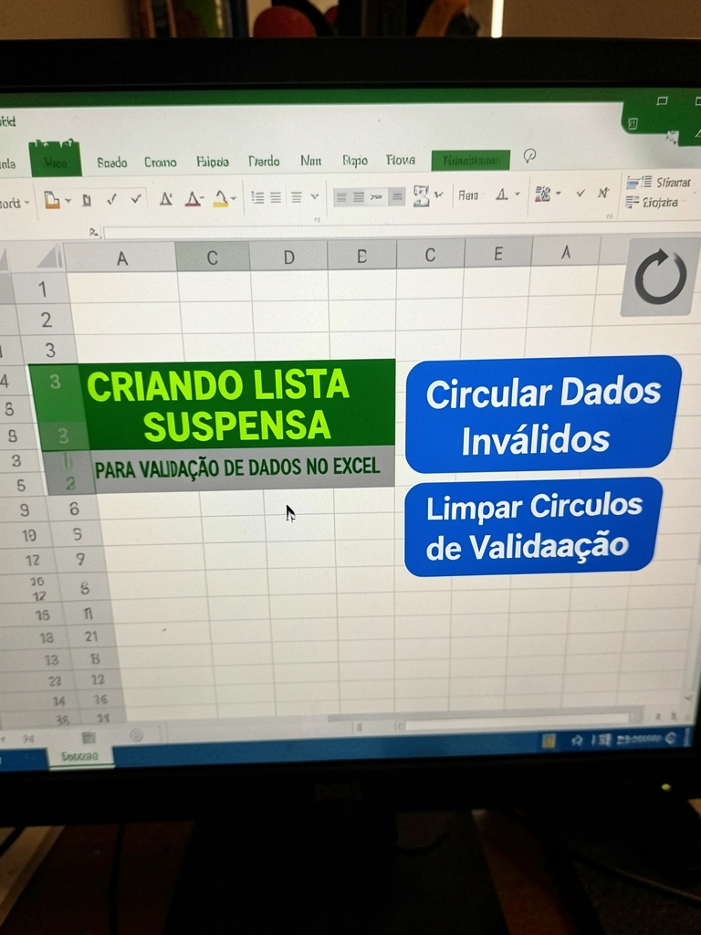 Caixa de diálogo Validação de Dados do Excel com opções de lista suspensa