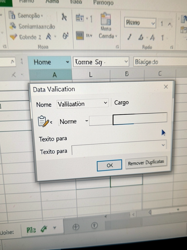 Caixa de diálogo do Excel com campo