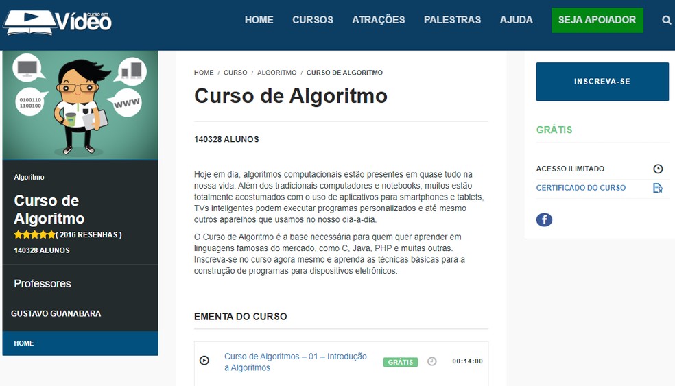 cursos de programação online grátis