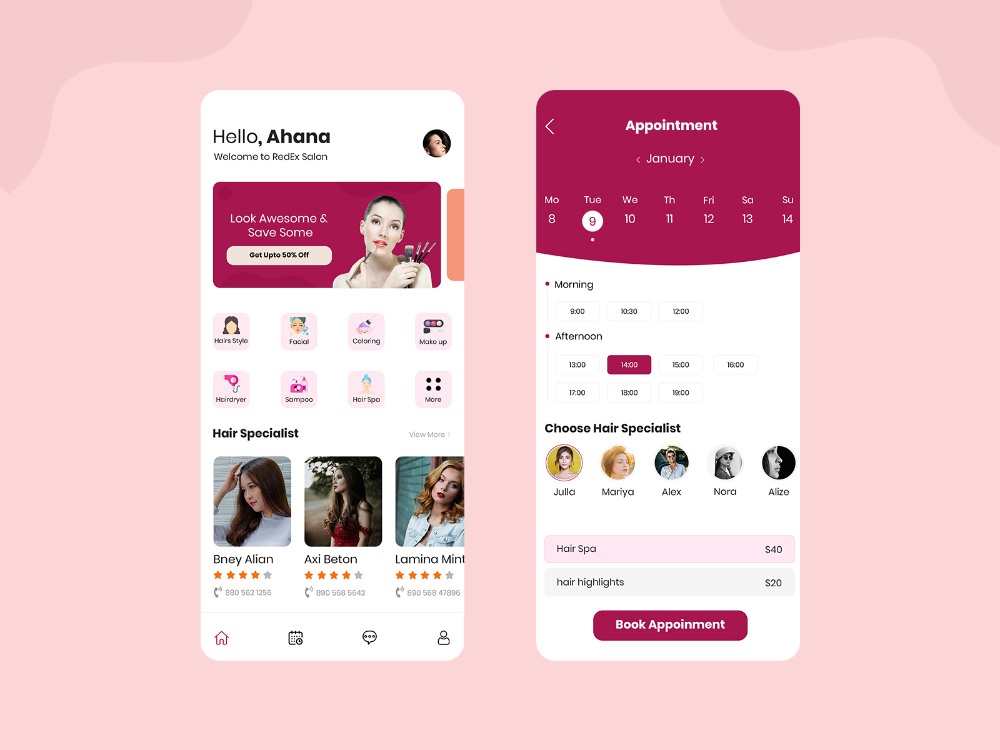 fluxos de tela para apps