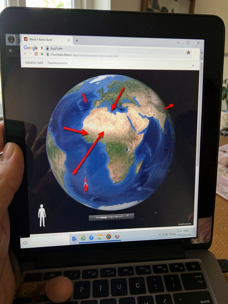 Interface do Google Earth Web exibida em navegador de desktop