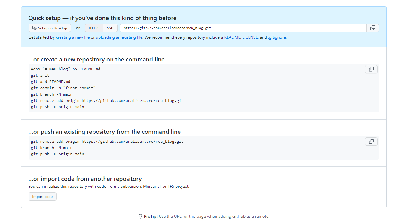 como criar um portfólio no github