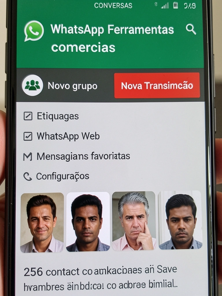 Infográfico com ícone de contato e número 256, indicando limite de contatos e necessidade de salvar na agenda.