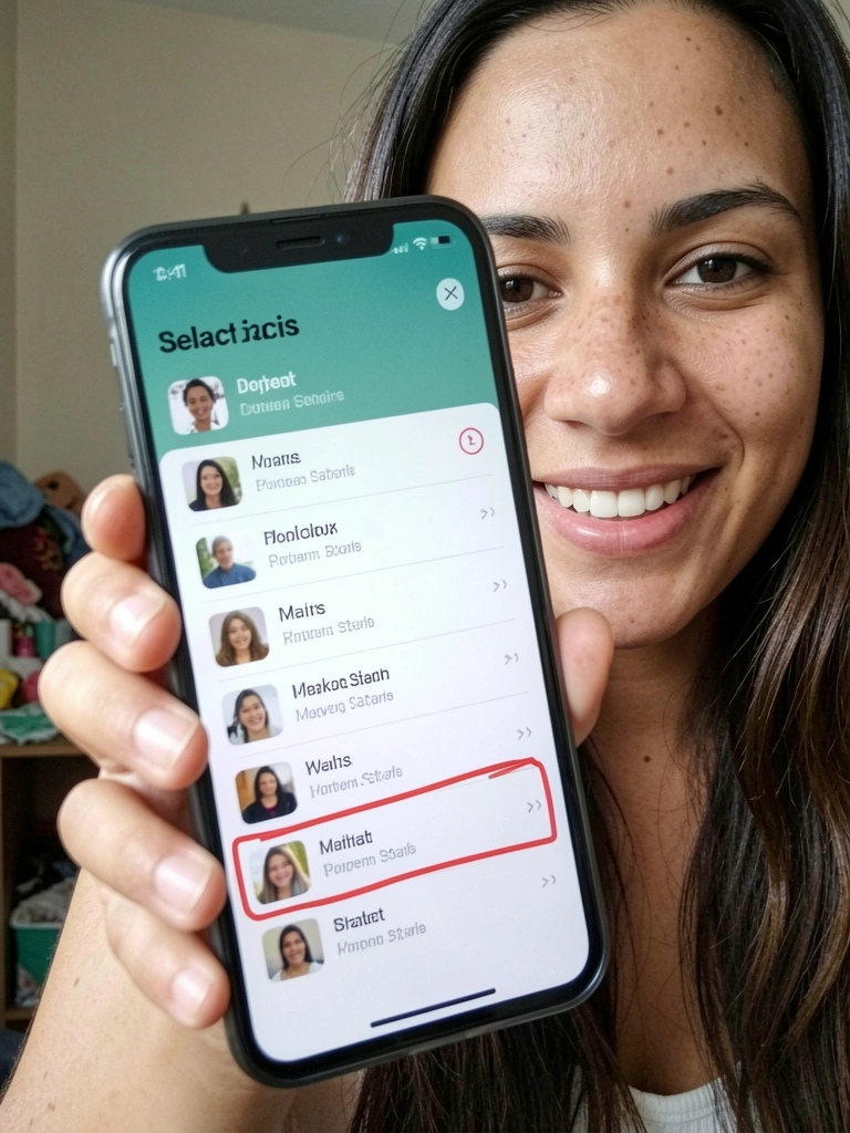 Tela de seleção de contatos no WhatsApp Business com ícone de lista de transmissão destacado.