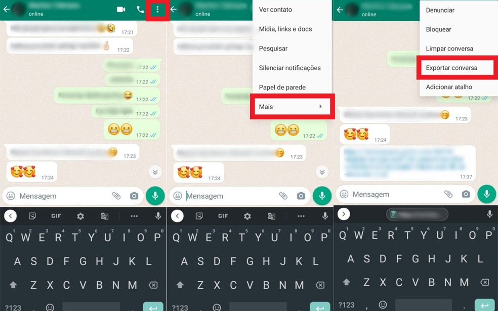 como exportar chat whatsapp