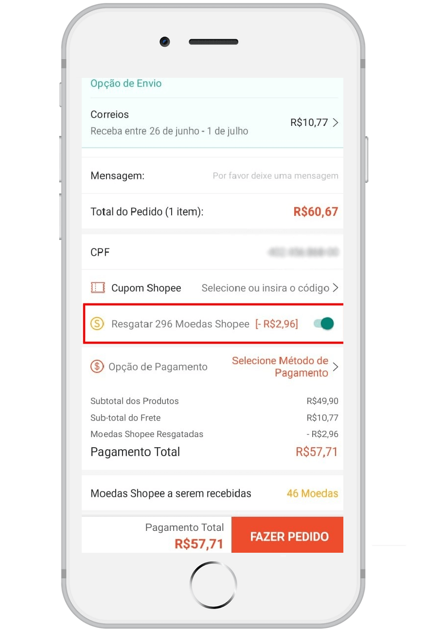 quanto vale 100 moedas shopee