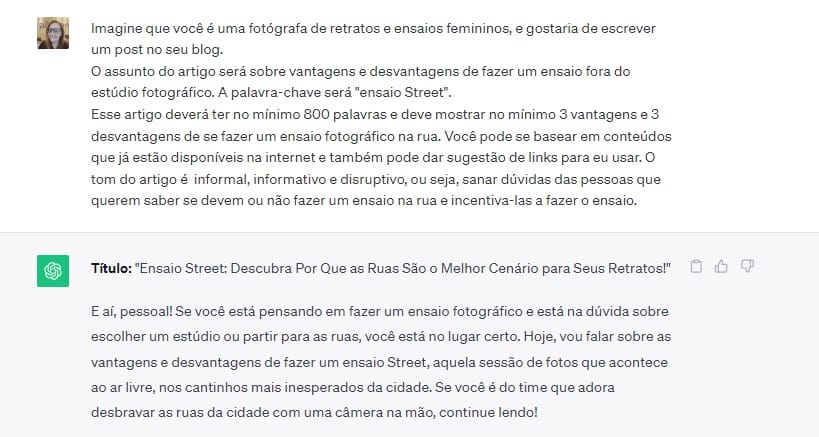 prompt para foto de LinkedIn ChatGPT