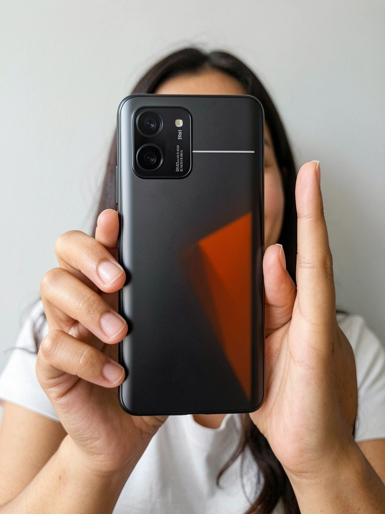 Mãos segurando o Redmi Note 13 Pro+ sob luz natural