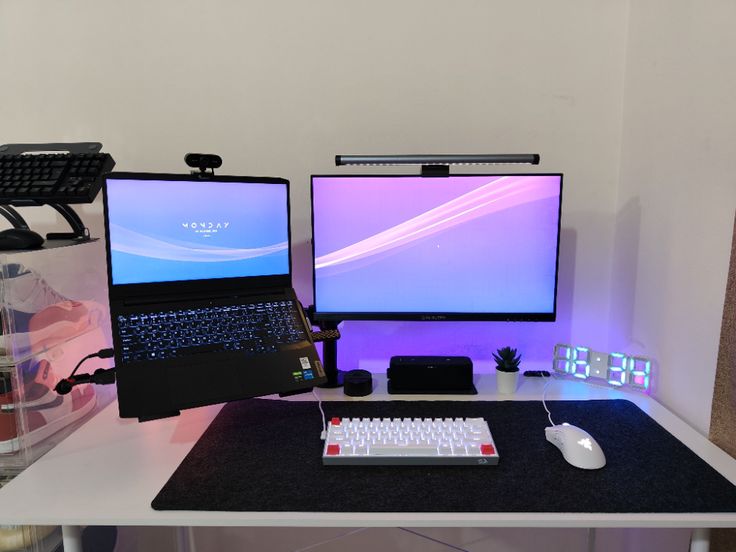 setup com notebook e monitor externo