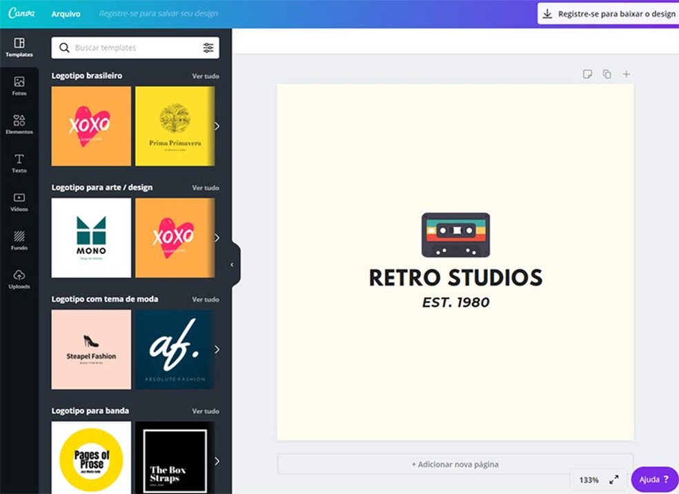como fazer um logo grátis
